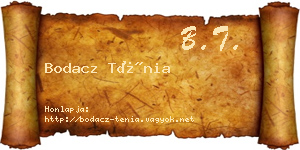 Bodacz Ténia névjegykártya